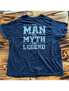 Majestic Men's Black Graphic T-Shirt The Man The Myth The Legend Size L
